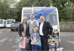 The Jacksons were the lucky recipients of a brand new Bailey caravan, with lots of Truma trimmings