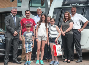 L-R: Marc Foster, Gav Grayston, Gav and Tom Grayston, Robert Louden MBE, Lucy, Shell and Amy Grayston, Rachel Moncrieff and Rob Quine