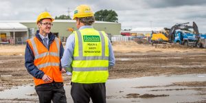 Jim Bolton (Swift Group) and Steve Hewick (Houlton) review progress on the ground works