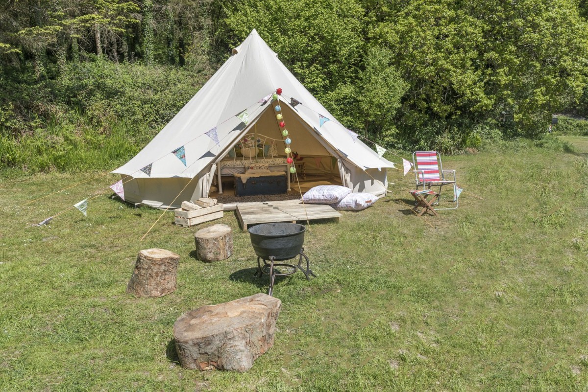 The Nyth Robin campsite is offering fully furnished five metre bell tents