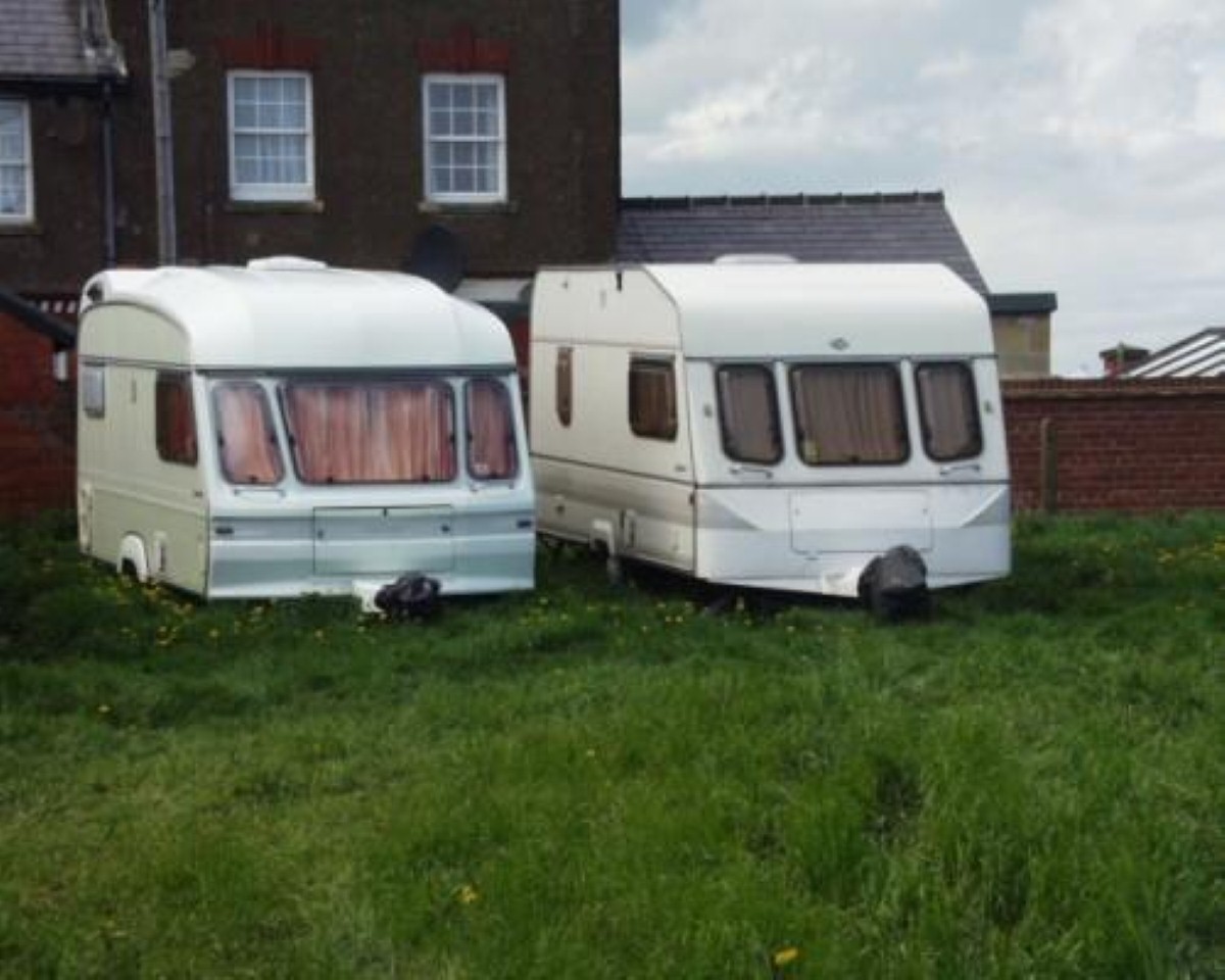 David Facer has been living in his friend's caravan in their back garden since January
