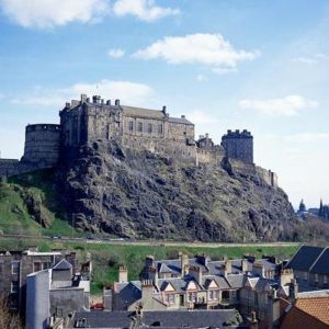 The castle sits proudly above the historic Scottish city