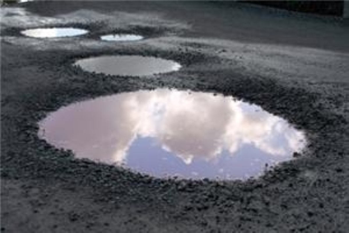 Potholes can cause damage to the suspension of a caravan.