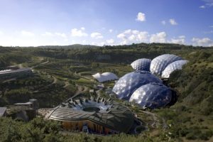 The Eden Project includes a series of giant bio-domes