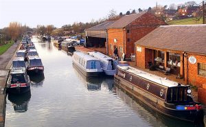 The Grand Union Canal passes through the county of Northamptonshire at Braunston