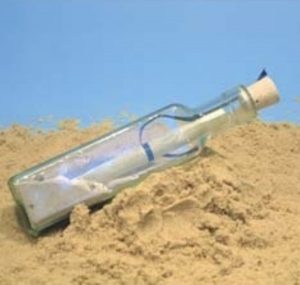 Tracy Pashby sent a `message in a bottle` while on a caravanning holiday thirty years ago