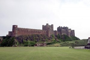 The Glocorum caravan park is overlooked by Bamburgh Castle