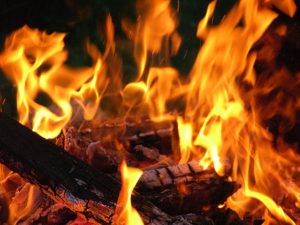 Thankfully the fire took place in an area away from housing