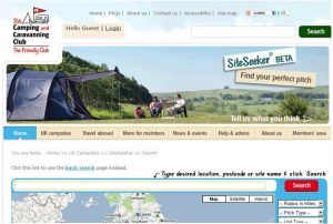 The Camping and Caravanning Club have re-launched their SiteSeeker campsite search website
