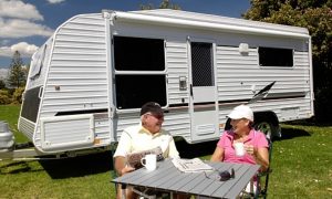 Caravans offer useful storage for those items which make al-fresco dining more comfortable
