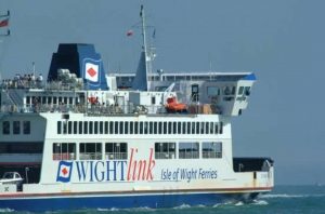 Holidaymakers get the feeling of going abroad by taking their caravans on the ferry to the Isle of Wight