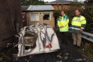 Driveway caravan fires can damage houses as well as tourers