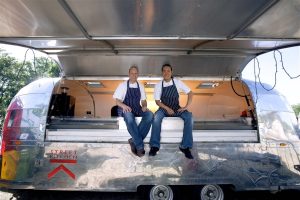 Jun Tanaka and Mark Jankel will drive around the capital in Airstream caravan kitchen