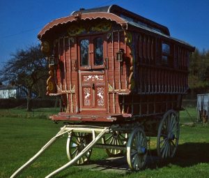 The entrepreneurial caravan maker provides gypsy caravans, like the one pictured, for weddings