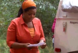 Oprah Winfrey takes to the woods in a Coleman trailer tent caravan
