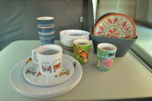 Nick's eclectic caravan crockery collection