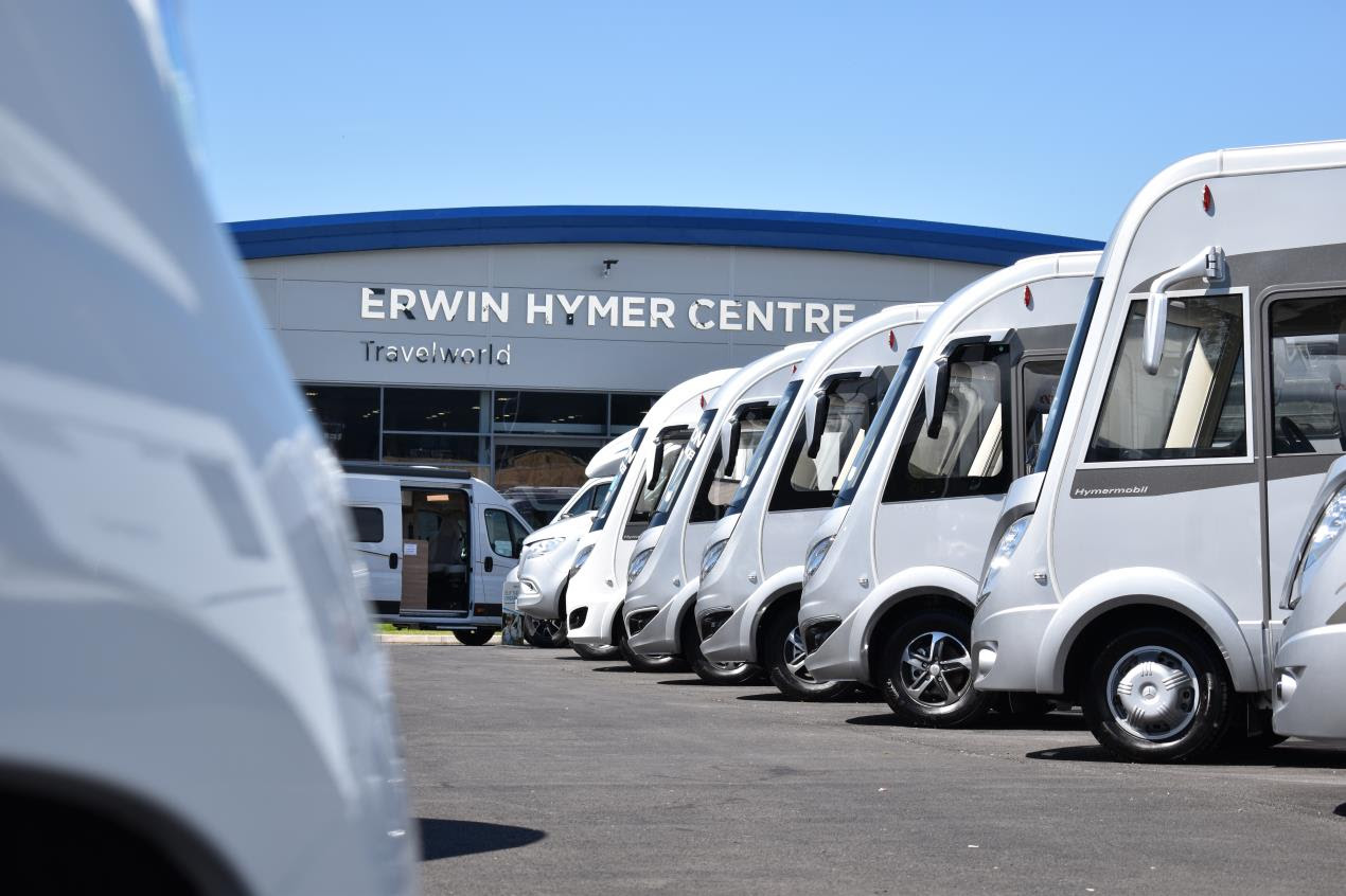 Motorhomes lined up at Travelworld