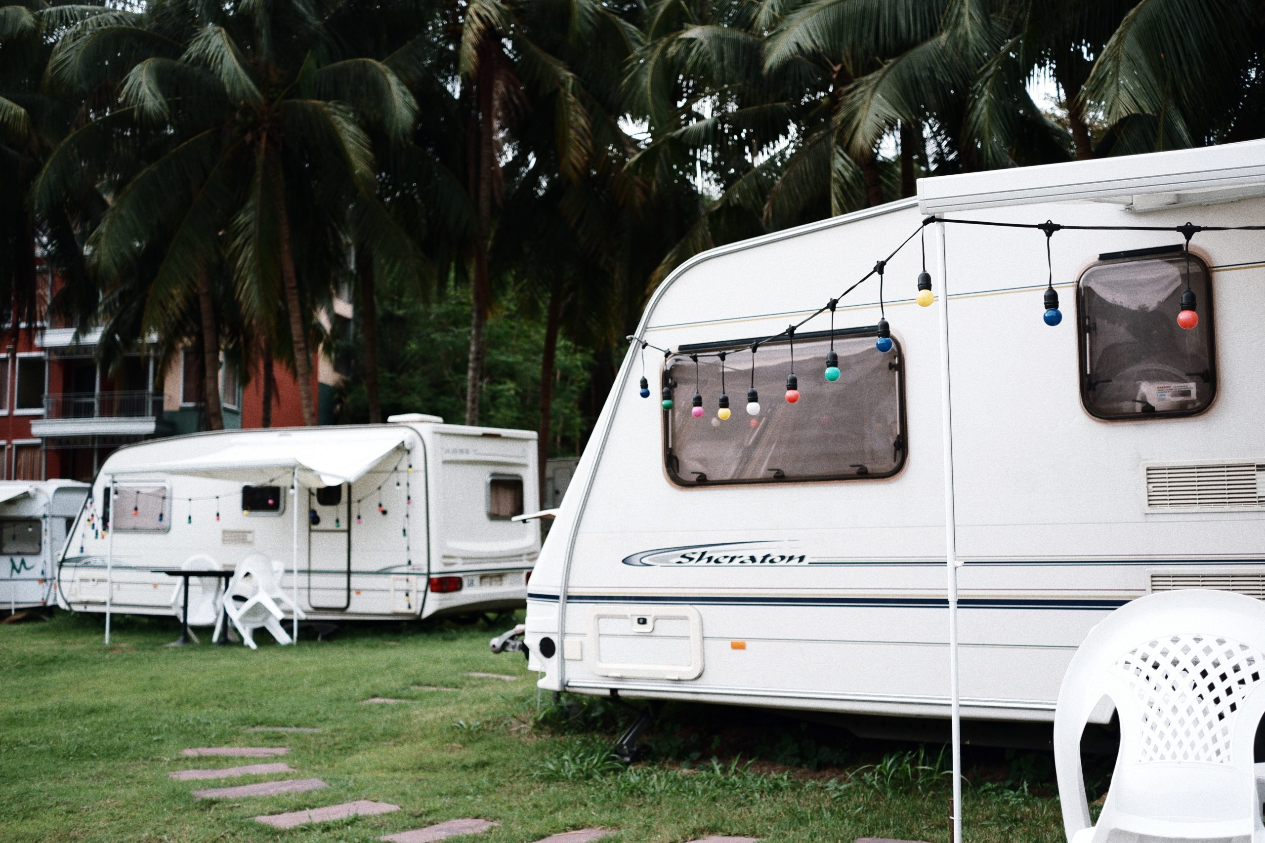 Caravans in situ at a caravan park