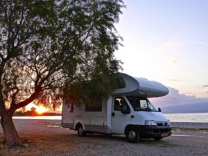 A motorhome on staycation