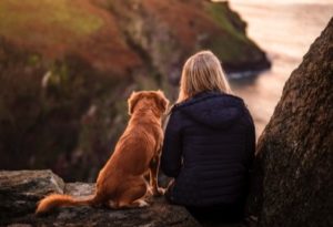 Dog and owner taking in the view