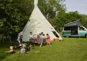 A campervan cooking set up