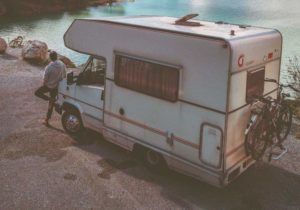 Motorhome by French lake