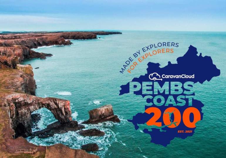 The Welsh coastline with PC200 logo