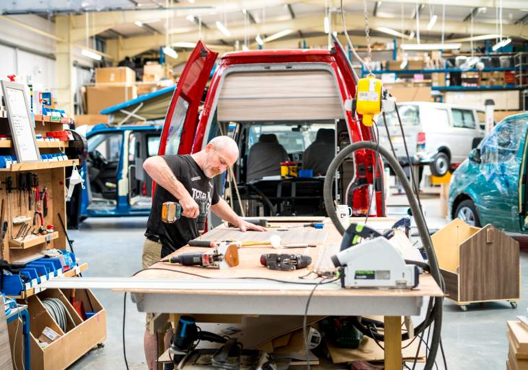 Work being carried out at Jerba Campervans