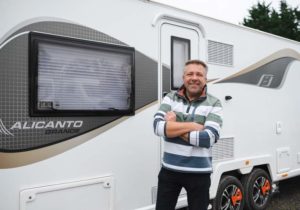 Matt Sims with his caravan