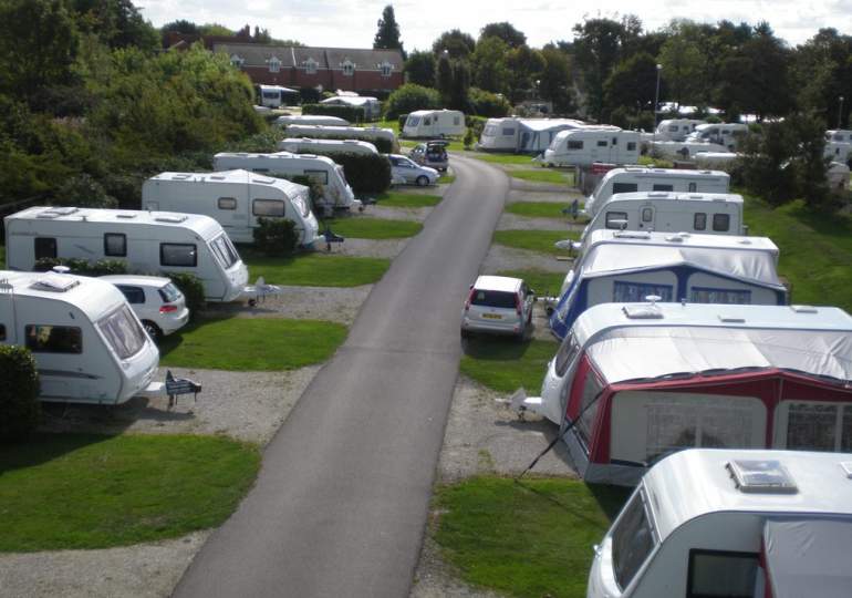 Caravans parked up at Jacobs Mount