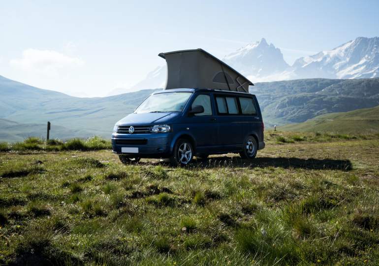 A camper parked up in France