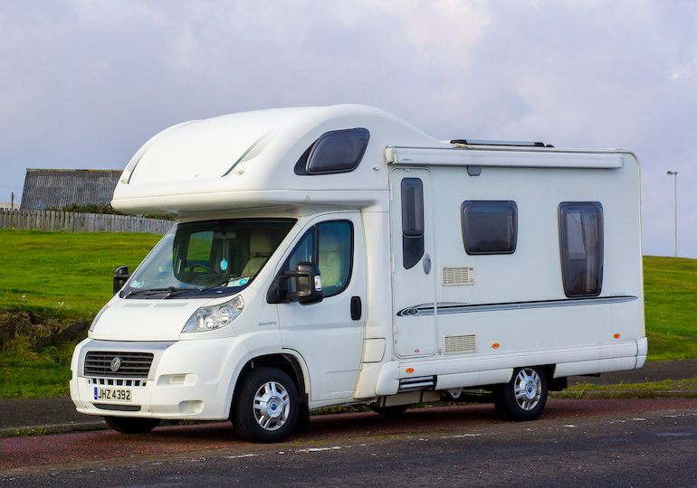 A two-berth motorhome parked up