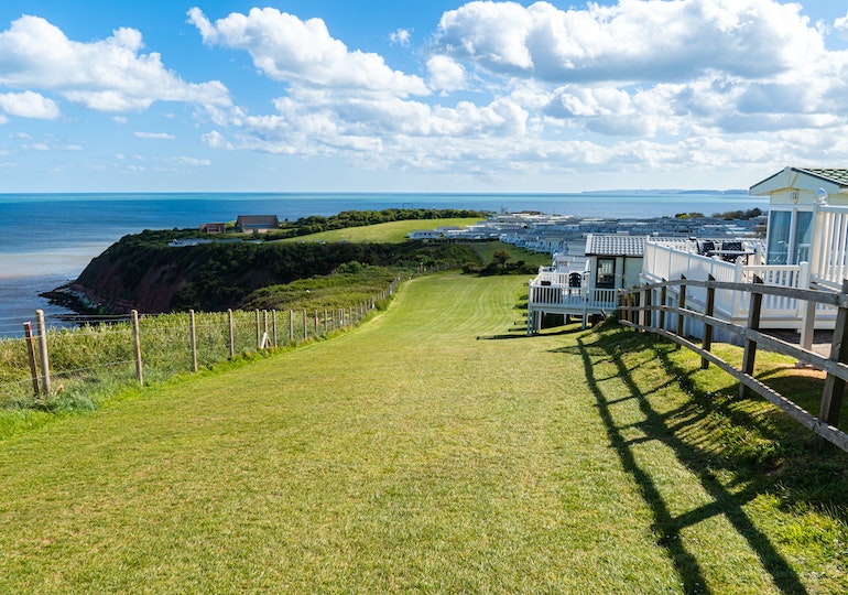 Static caravans with a view of the sea