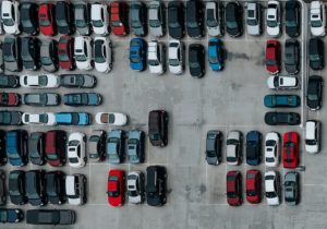 Parked cars from above
