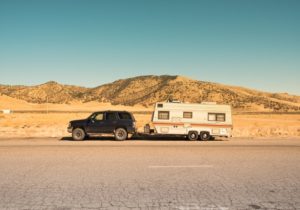 car towing caravan