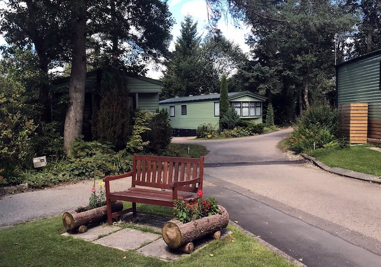 Floral display at a caravan park