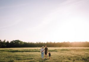 Family in a field