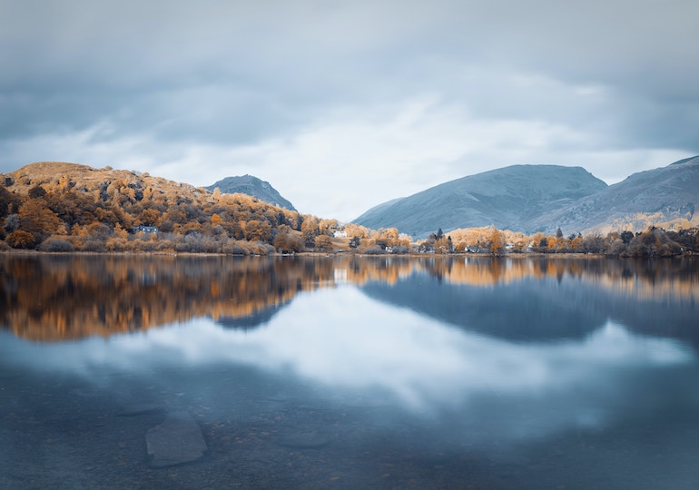 Lake, mountains and trees