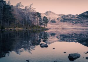 Mountains reflected in a tarn