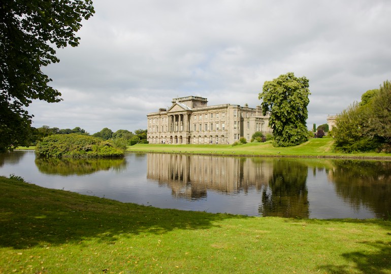 View of Lyme Hall from across the lake